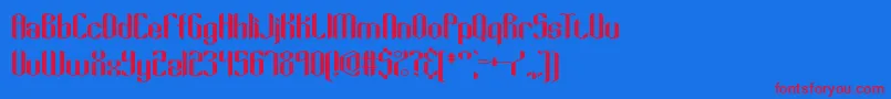 Keyridge Font – Red Fonts on Blue Background