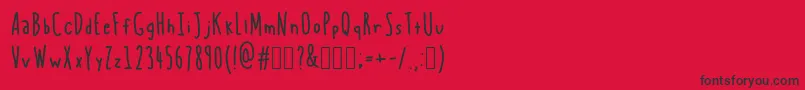 フォントBlueChucks – 赤い背景に黒い文字