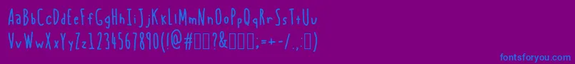 BlueChucks-Schriftart – Blaue Schriften auf violettem Hintergrund