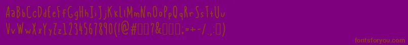 BlueChucks-fontti – ruskeat fontit violetilla taustalla