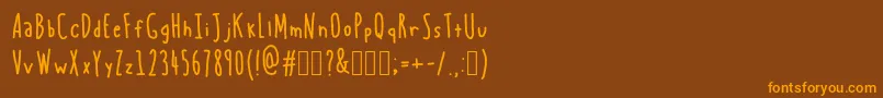 Fonte BlueChucks – fontes laranjas em um fundo marrom