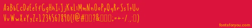 BlueChucks Font – Orange Fonts on Red Background