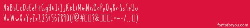 BlueChucks Font – Pink Fonts on Red Background