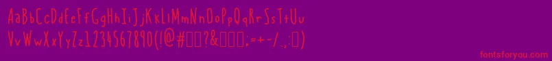 フォントBlueChucks – 紫の背景に赤い文字