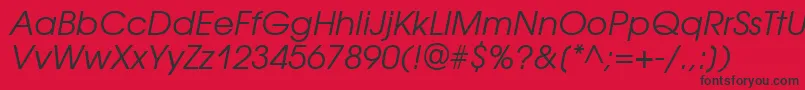 AvantgardegothicittItalic Font – Black Fonts on Red Background