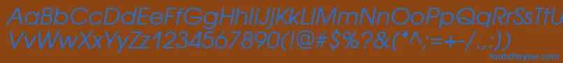 AvantgardegothicittItalic Font – Blue Fonts on Brown Background