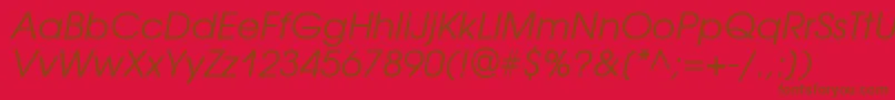 AvantgardegothicittItalic Font – Brown Fonts on Red Background