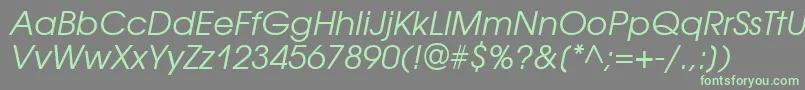 AvantgardegothicittItalic Font – Green Fonts on Gray Background