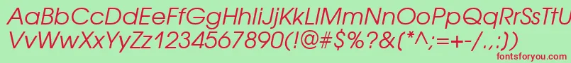 AvantgardegothicittItalic Font – Red Fonts on Green Background