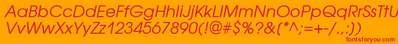 AvantgardegothicittItalic Font – Red Fonts on Orange Background