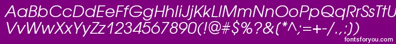 AvantgardegothicittItalic Font – White Fonts on Purple Background