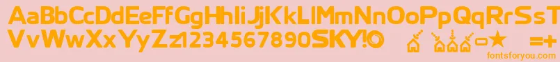 Skyfontthick Font – Orange Fonts on Pink Background