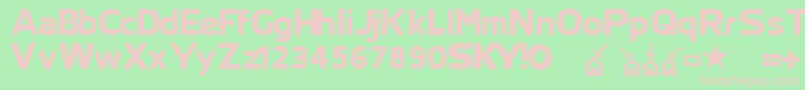 Skyfontthick Font – Pink Fonts on Green Background