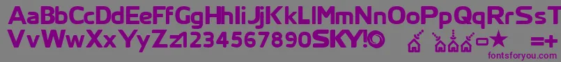 Skyfontthick Font – Purple Fonts on Gray Background