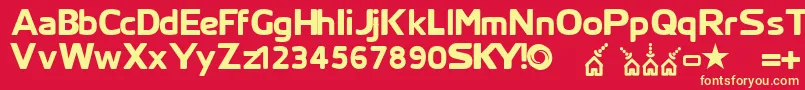 Police Skyfontthick – polices jaunes sur fond rouge
