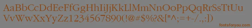 Czcionka Cyrillicgaramond – brązowe czcionki na szarym tle