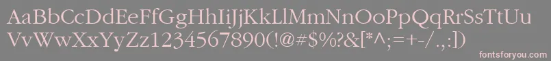 Cyrillicgaramond-fontti – vaaleanpunaiset fontit harmaalla taustalla
