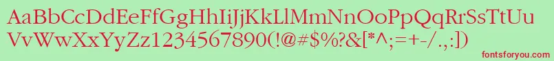 Cyrillicgaramond Font – Red Fonts on Green Background