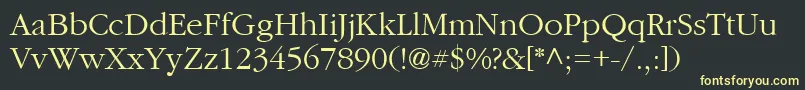 Шрифт Cyrillicgaramond – жёлтые шрифты на чёрном фоне