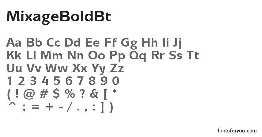 A fonte MixageBoldBt – alfabeto, números, caracteres especiais