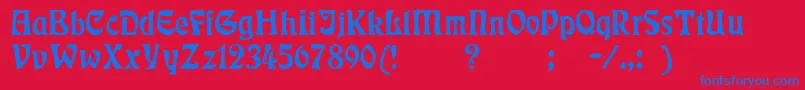 Rsrudelsberg Font – Blue Fonts on Red Background