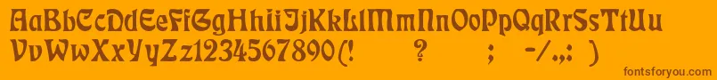 Rsrudelsberg Font – Brown Fonts on Orange Background