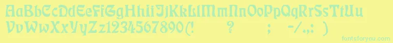 Rsrudelsberg Font – Green Fonts on Yellow Background