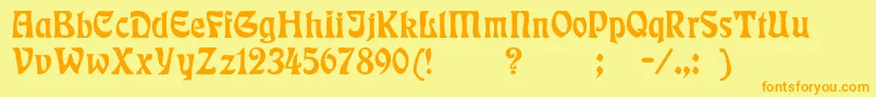 Rsrudelsberg Font – Orange Fonts on Yellow Background