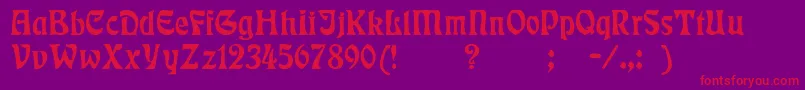 フォントRsrudelsberg – 紫の背景に赤い文字