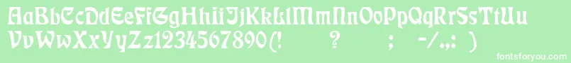 フォントRsrudelsberg – 緑の背景に白い文字