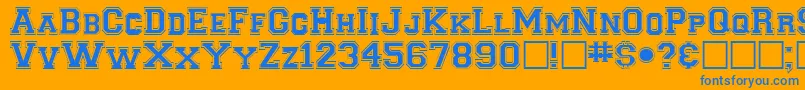 ClancybRegular Font – Blue Fonts on Orange Background