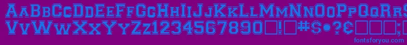 ClancybRegular-Schriftart – Blaue Schriften auf violettem Hintergrund