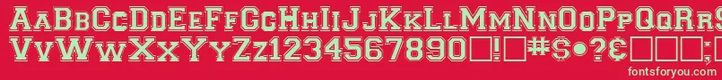 フォントClancybRegular – 赤い背景に緑の文字