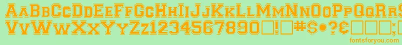 ClancybRegular Font – Orange Fonts on Green Background