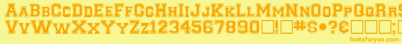 ClancybRegular Font – Orange Fonts on Yellow Background