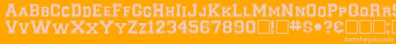Fonte ClancybRegular – fontes rosa em um fundo laranja