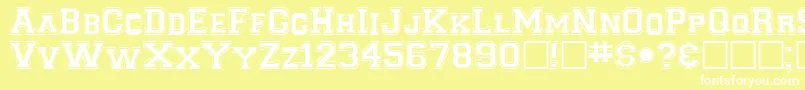 フォントClancybRegular – 黄色い背景に白い文字