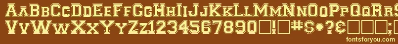ClancybRegular Font – Yellow Fonts on Brown Background
