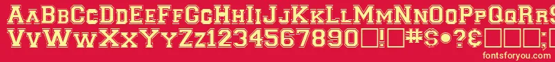 ClancybRegular Font – Yellow Fonts on Red Background
