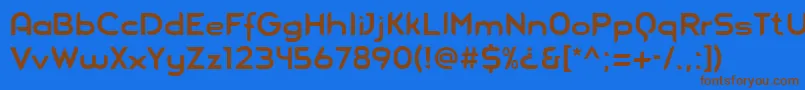 フォントBlue – 茶色の文字が青い背景にあります。