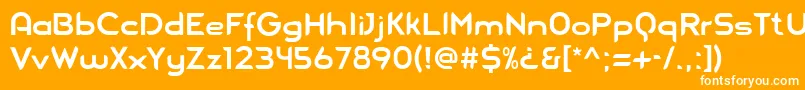 フォントBlue – オレンジの背景に白い文字