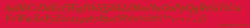 More about AdobeGaramondBoldItalicOldstyleFigures Font AdobeGaramondBoldItalicOldstyleFigures Font – Brown Fonts on Red Background