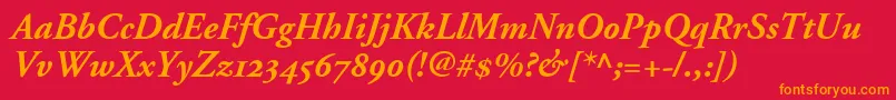 More about AdobeGaramondBoldItalicOldstyleFigures Font AdobeGaramondBoldItalicOldstyleFigures Font – Orange Fonts on Red Background