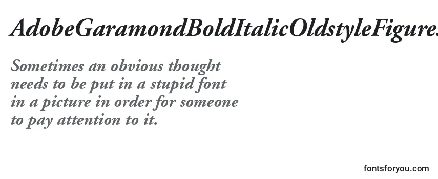 Review of the AdobeGaramondBoldItalicOldstyleFigures Font
