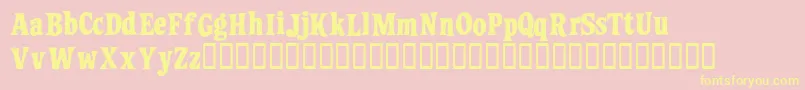 Fonte Ziggystandard – fontes amarelas em um fundo rosa
