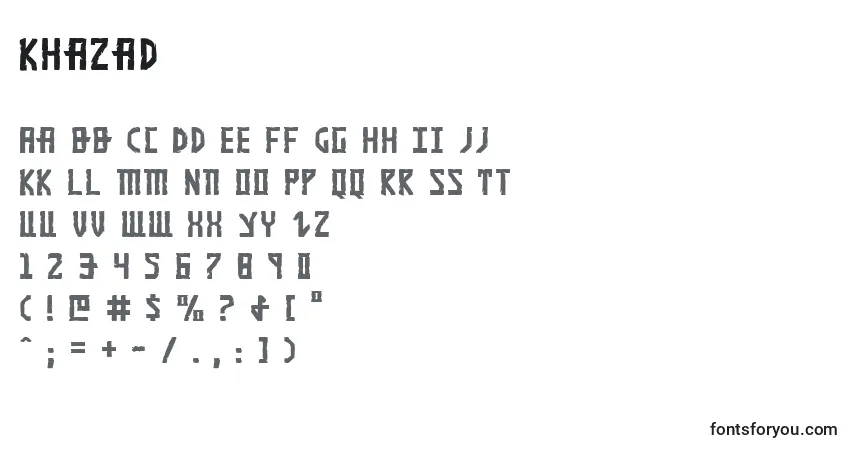 Khazadフォント–アルファベット、数字、特殊文字