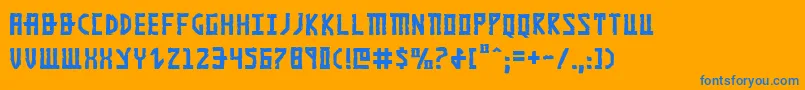 フォントKhazad – オレンジの背景に青い文字