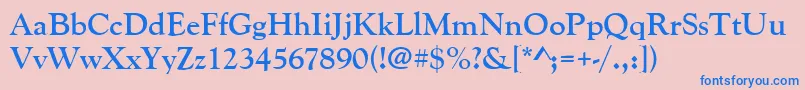 GoudyoldstytBold Font – Blue Fonts on Pink Background