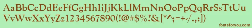 GoudyoldstytBold Font – Brown Fonts on Green Background