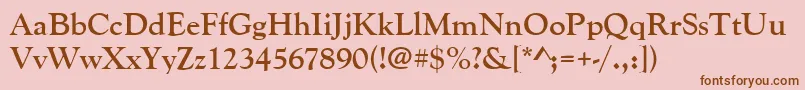 GoudyoldstytBold Font – Brown Fonts on Pink Background